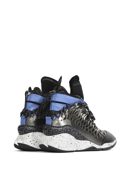 Tabita Women's Boot Black Leather - Platinum - Black - Blue