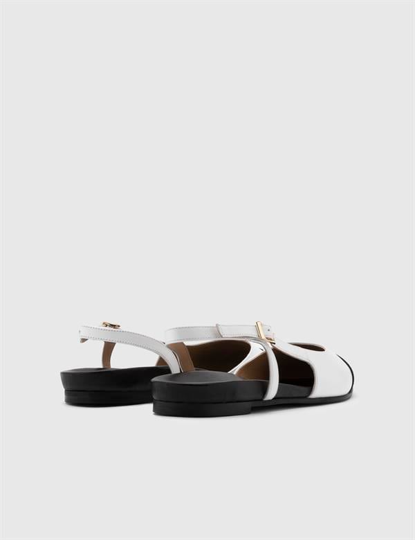Tallare White Leather-Fabric Women's Sandal