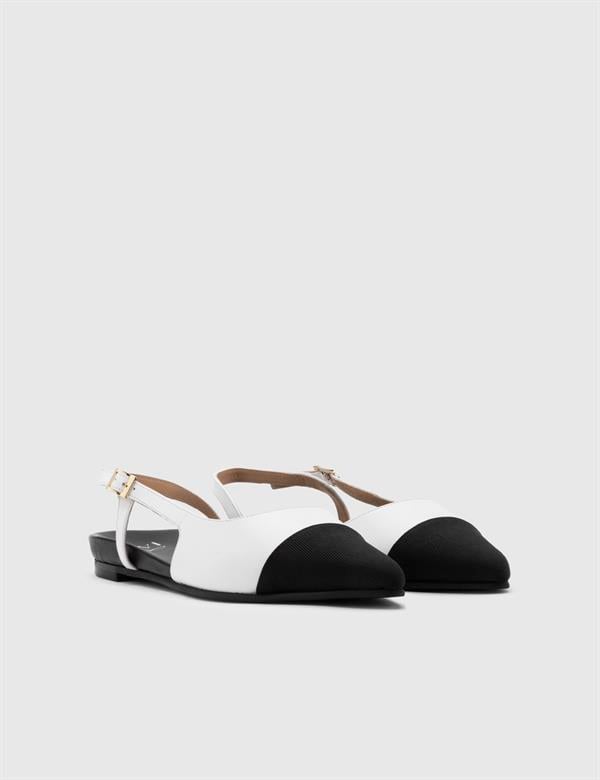 Tallare White Leather-Fabric Women's Sandal