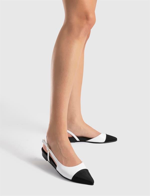 Tallare White Leather-Fabric Women's Sandal