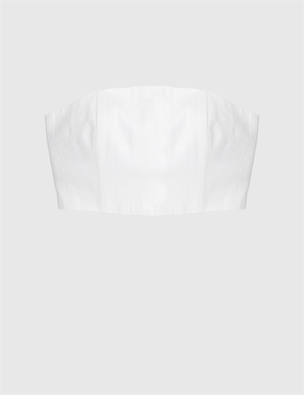 Teah Cream Women's Linen Bustier
