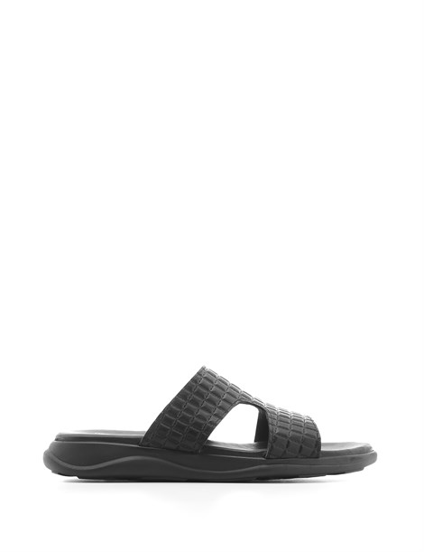 Thomas Men's Slipper Black Quilted Leather
