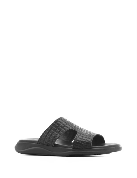 Thomas Men's Slipper Black Quilted Leather
