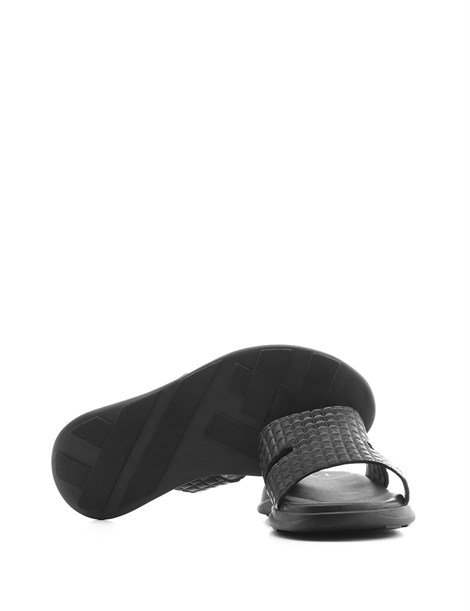 Thomas Men's Slipper Black Quilted Leather