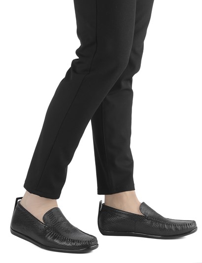 Adal Men's Moccasin Black Leather