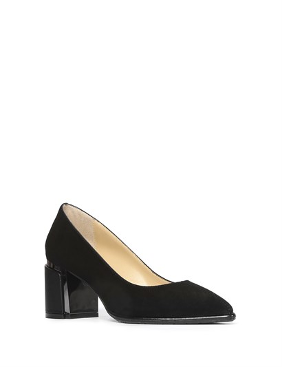 Adala Women's Pump Black Suede-Black Leather