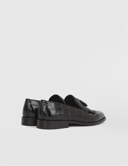 Agar Black Leather Crocodile Men's XXX Shoe