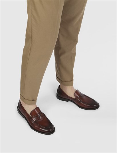 Alfia Brown Leather Men's Loafer