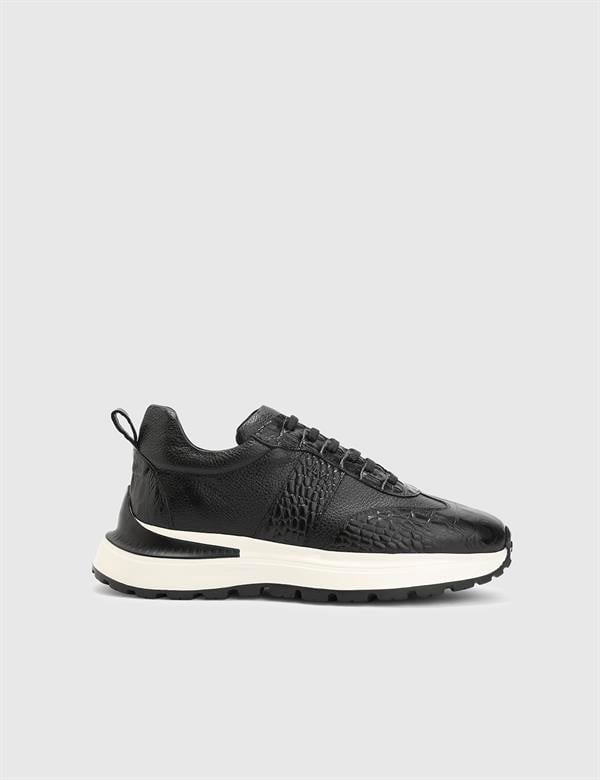 Alonso Black Floater Leather Men's Sneaker