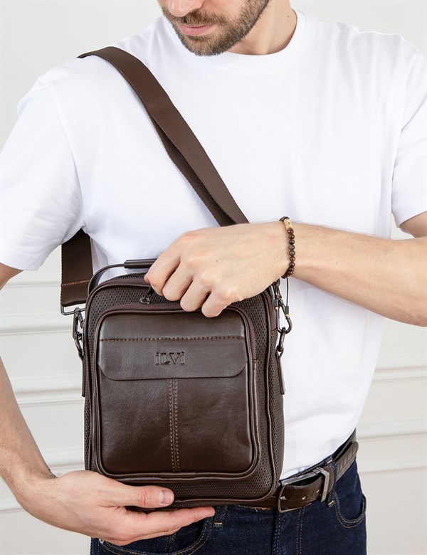 Amadora Brown Men's Shoulder Bag