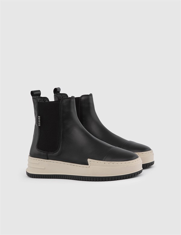 Anba Black Leather Women's Boot