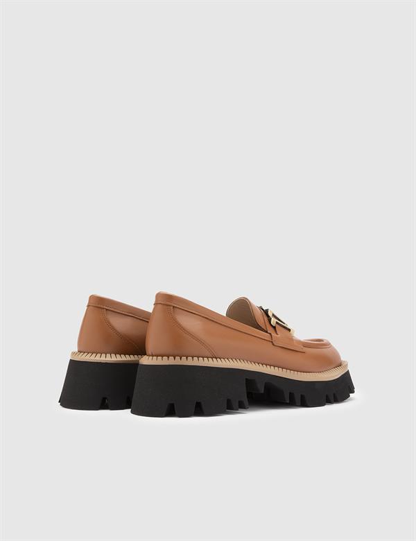 Anto Kadın Loafer Taba Deri