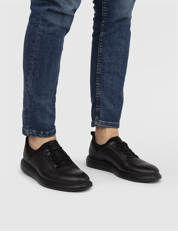 Antone Black Leather Men's Daily Shoe