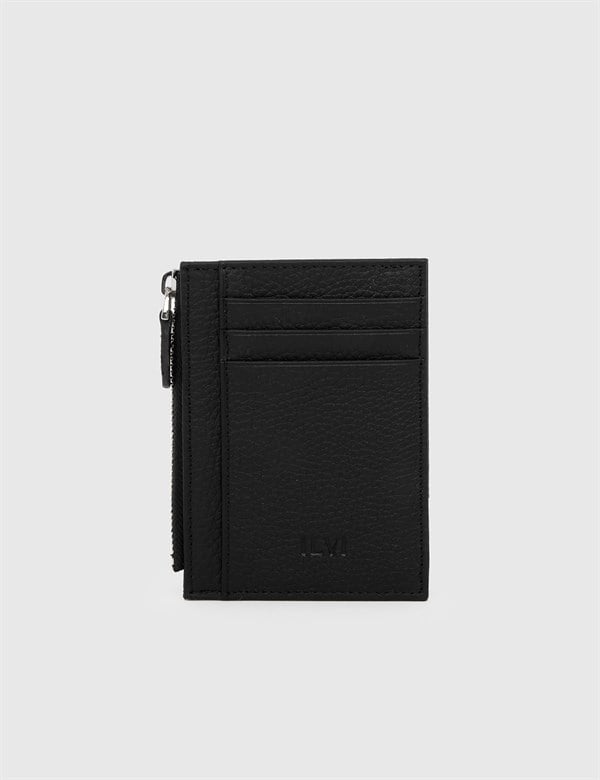 Arad Black Floater Leather Unisex Card Holder