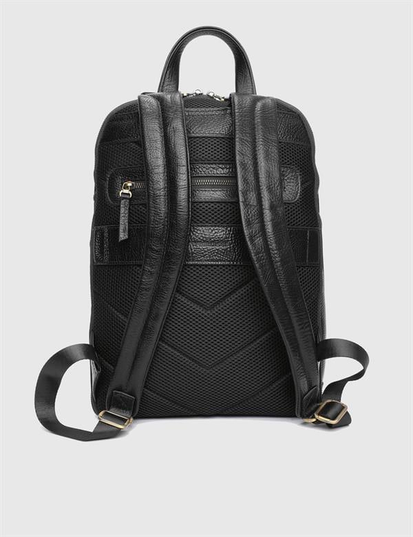 Ares Black Floater Leather Men's Backpack
