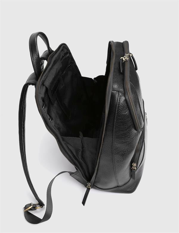 Ares Black Floater Leather Men's Backpack