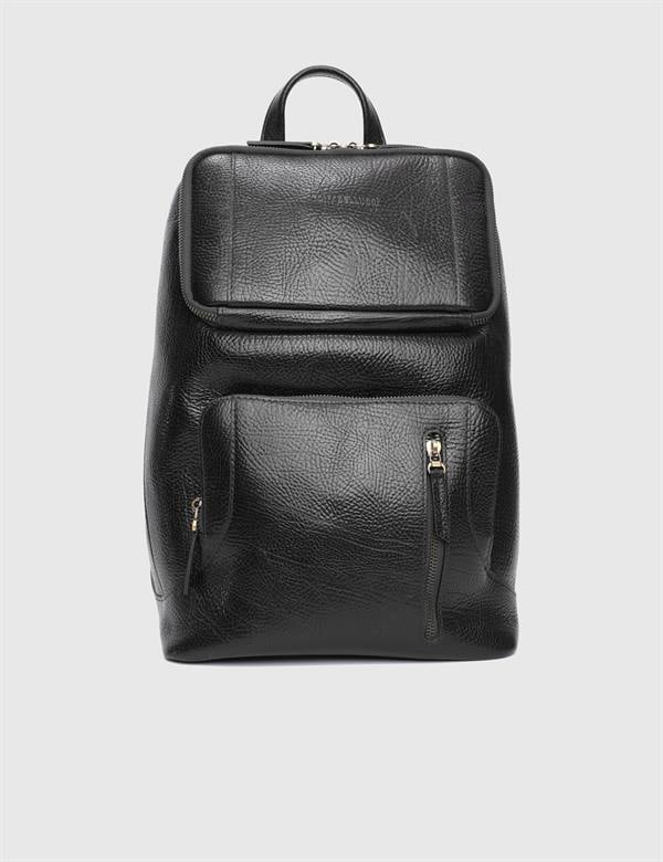 Ares Black Floater Leather Men's Backpack