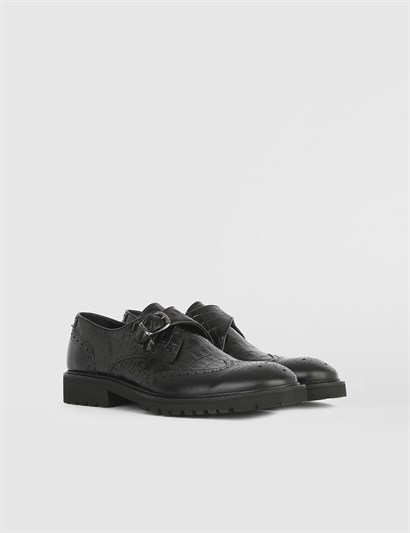 Arm Black Leather - Black Crocodile Men's Moccasin