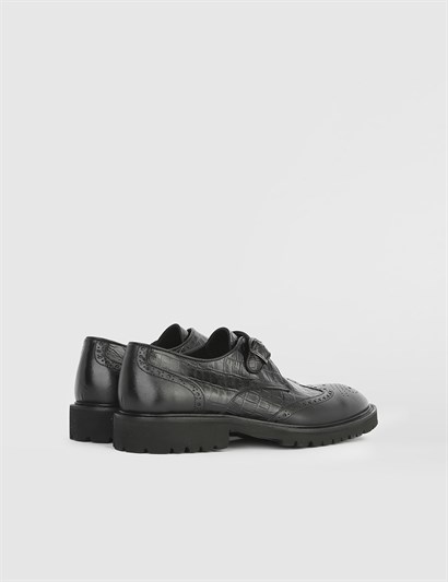 Arm Black Leather - Black Crocodile Men's Moccasin
