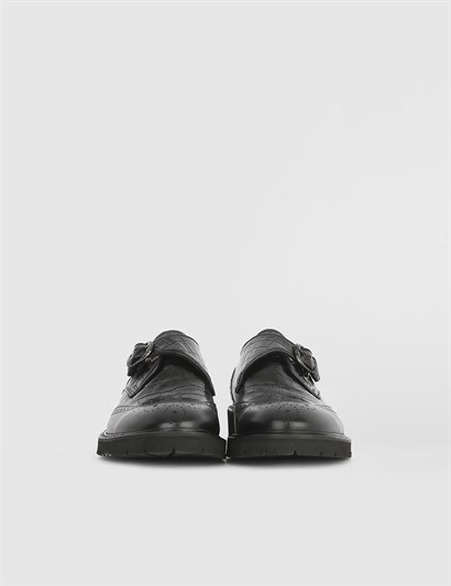 Arm Black Leather - Black Crocodile Men's Moccasin