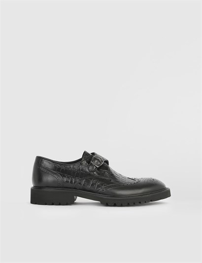 Arm Black Leather - Black Crocodile Men's Moccasin