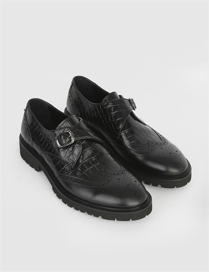 Arm Black Leather - Black Crocodile Men's Moccasin