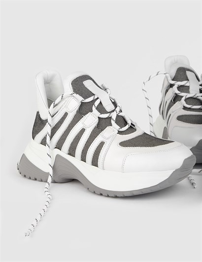 Arnella Powder Pink-White Leather Women's Sneaker
