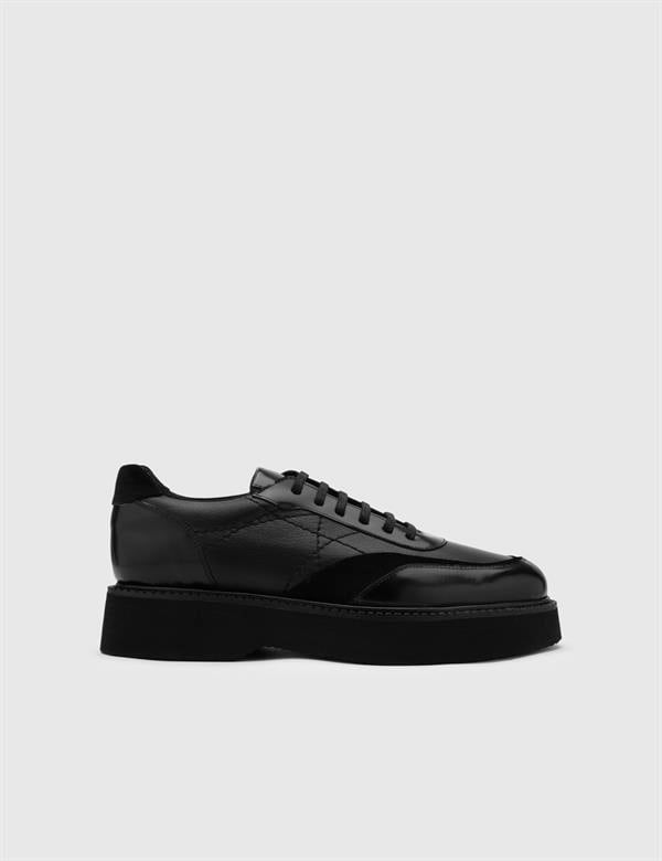 Arven Black Florentic Leather-Deer Leather Men's Oxford