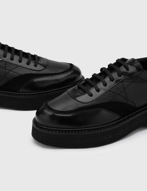 Arven Black Florentic Leather-Deer Leather Men's Oxford