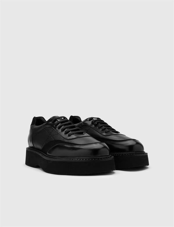 Arven Black Florentic Leather-Deer Leather Men's Oxford