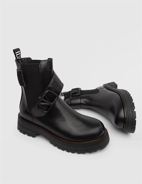 Astor Black Leather Women's Boot