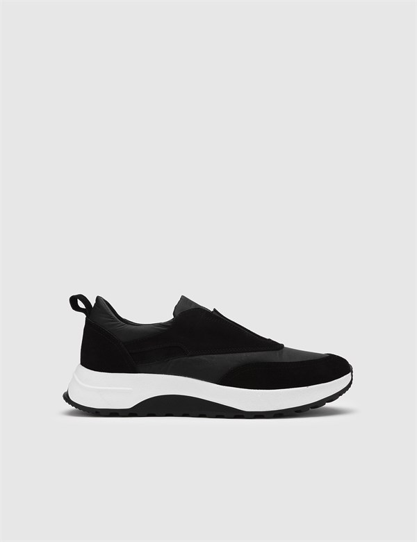 Baar Black Suede Leather-Fabric Men's Sneaker