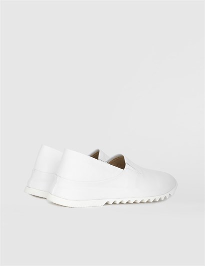 Babs White Leather Women's Ballerina (Sneaker?)