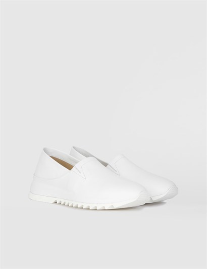 Babs White Leather Women's Ballerina (Sneaker?)