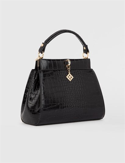 Balasi Black Crocodile Women's Handbag