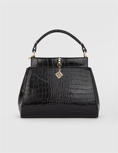 Balasi Black Crocodile Women's Handbag