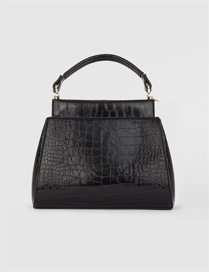 Balasi Black Crocodile Women's Handbag