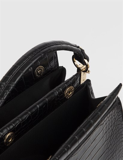 Balasi Black Crocodile Women's Handbag