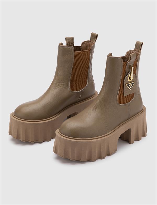 Barebra Mink Floater Leather Women's Heeled Boot