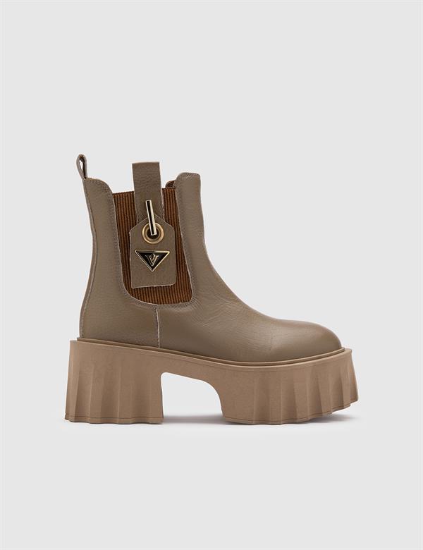 Barebra Mink Floater Leather Women's Heeled Boot