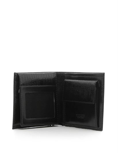 Basil Men's Wallet Black Printed Leather