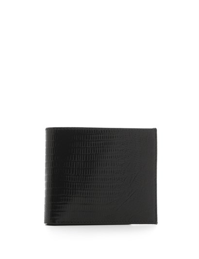 Basil Men's Wallet Black Printed Leather