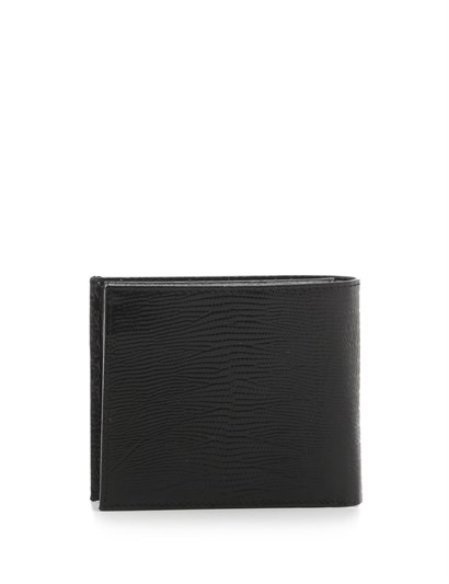Basil Men's Wallet Black Printed Leather