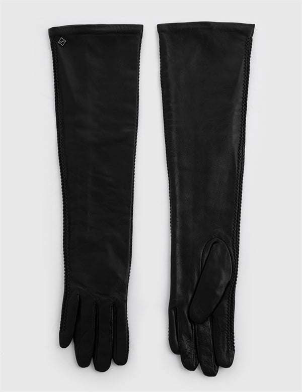 Bergdis Black Women's Leather Evening Gloves