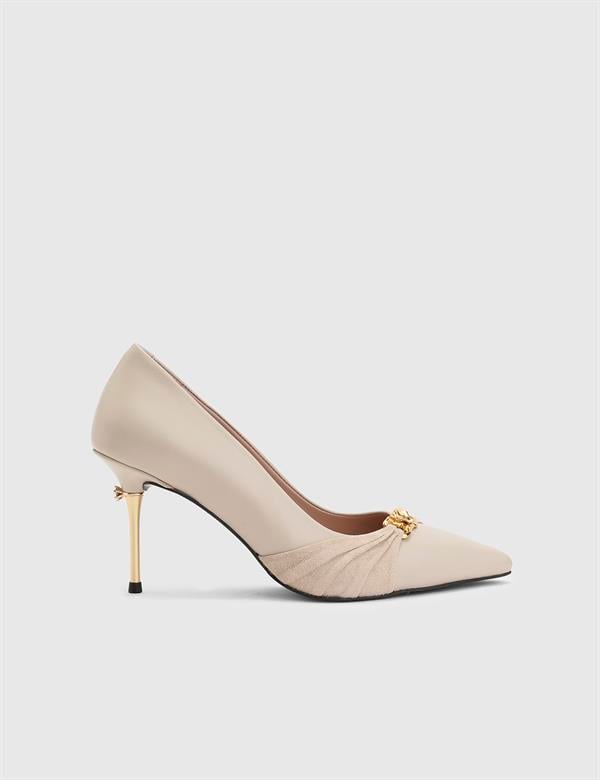 Billie Cream Suede Leather Women's Pump