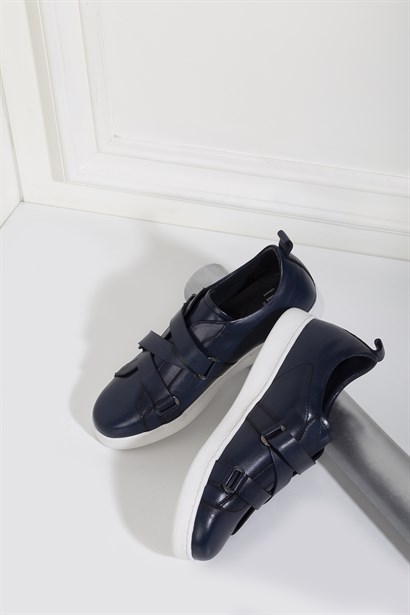 Bont Men's Sneaker Navy Blue Leather - İLVİ