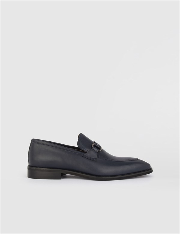 Booker Navy Blue Leather Men's Loafer
