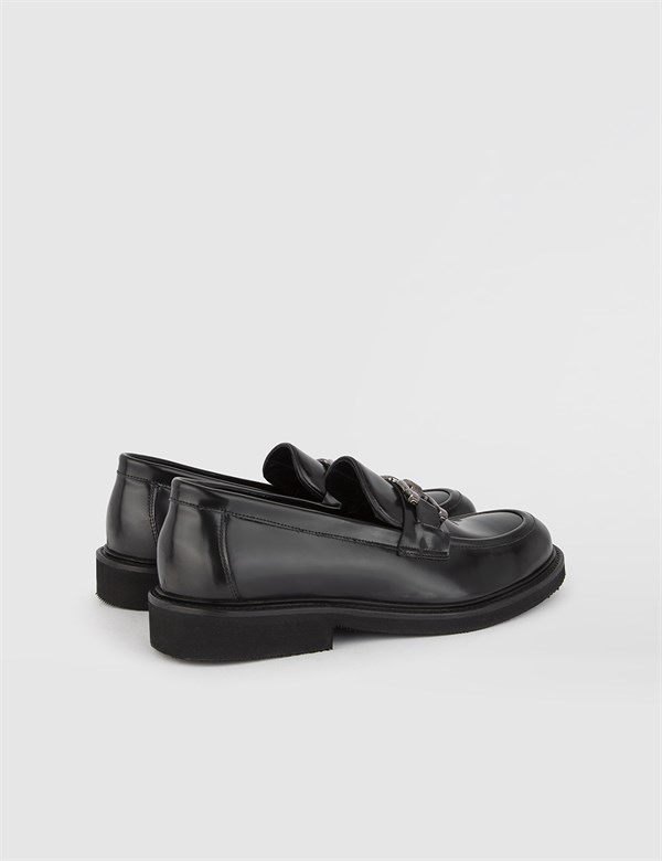 Borska Black Florentic Leather Men's Daily Shoe