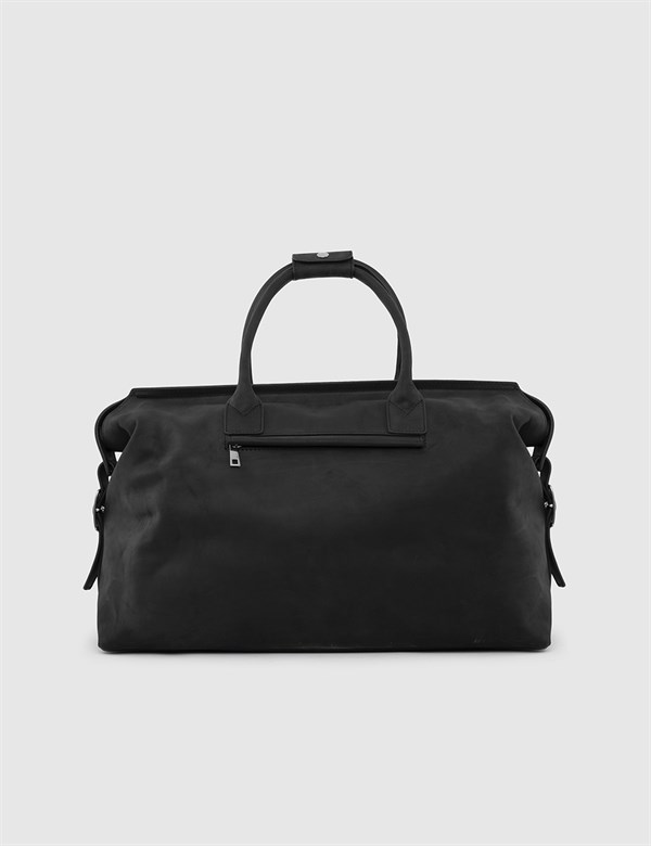 Breda Black Crazy Leather Unisex Suitcase