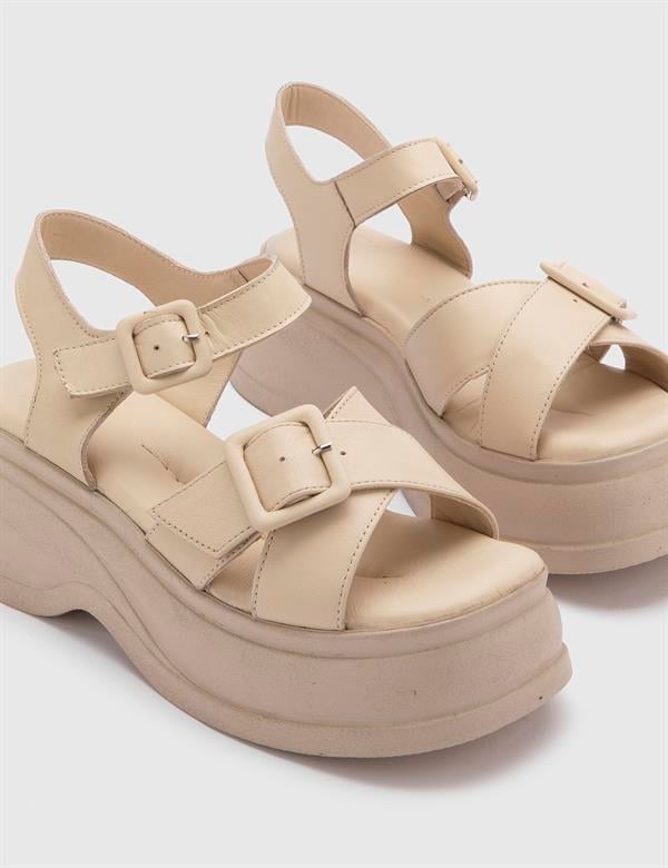 Bretton бежевые кожаные женские Sandal